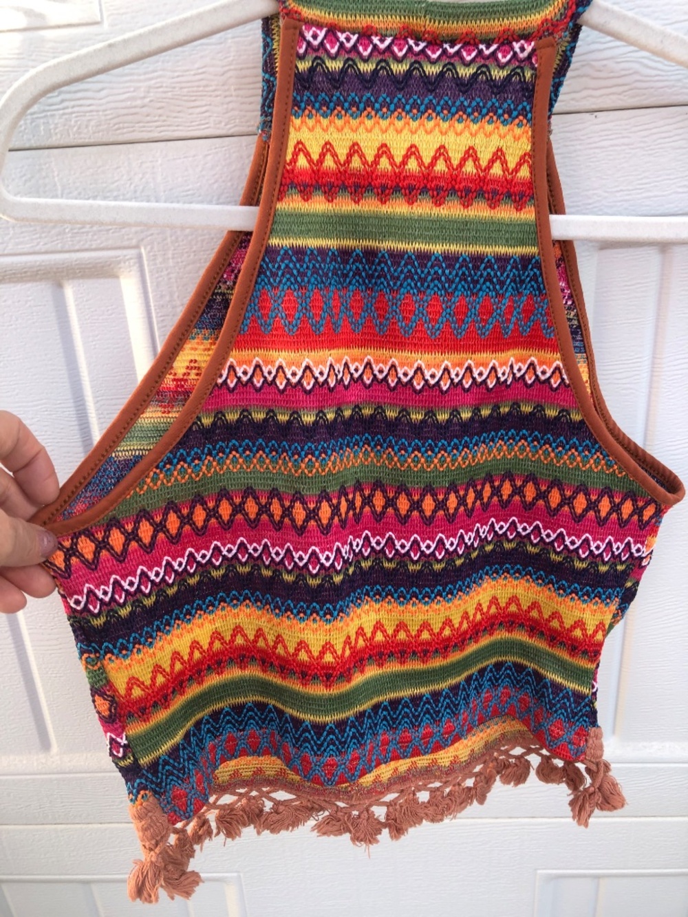 Unbranded halter style multi-colored crochet top - Picture 2 of 2
